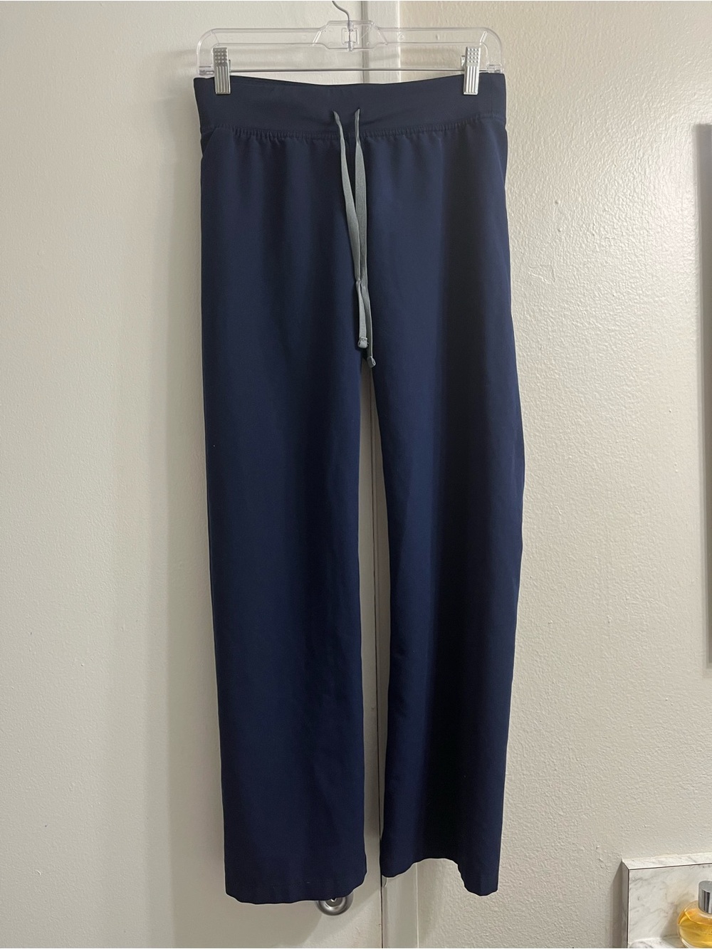 Figs Navy Jogger Pants with Gray Drawstring